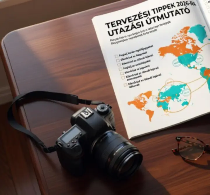 Utazási magazin és tervező jegyzetfüzet 2026-os útitervekhez